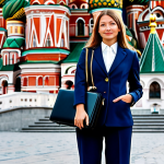 **

"A professional businesswoman in a stylish, fully clothed business suit, standing in front of the iconic Saint Basil's Cathedral in Moscow.  She is holding a briefcase.  The scene is bright and sunny. Perfect anatomy, correct proportions, natural pose, well-formed hands, proper finger count, natural body proportions. Safe for work, appropriate content, professional, modest, family-friendly."

**