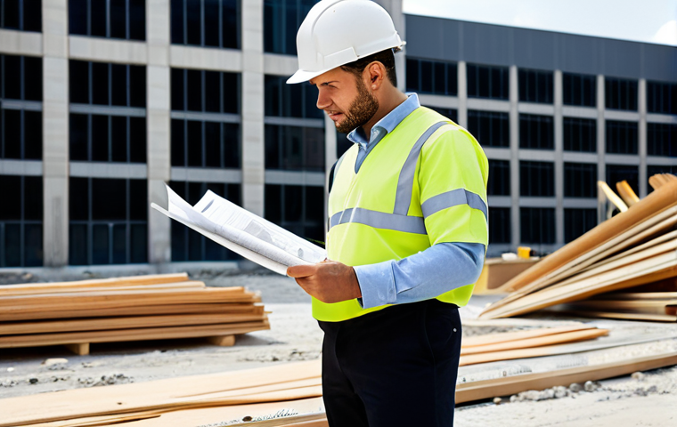 **

A professional architect, fully clothed in a stylish but modest outfit (e.g., blouse and slacks, or a knee-length dress), reviewing blueprints on a construction site. Background includes a partially built modern office building, construction workers in appropriate safety gear. Safe for work, appropriate content, professional setting, perfect anatomy, correct proportions, natural pose, well-formed hands, proper finger count, natural body proportions.

**