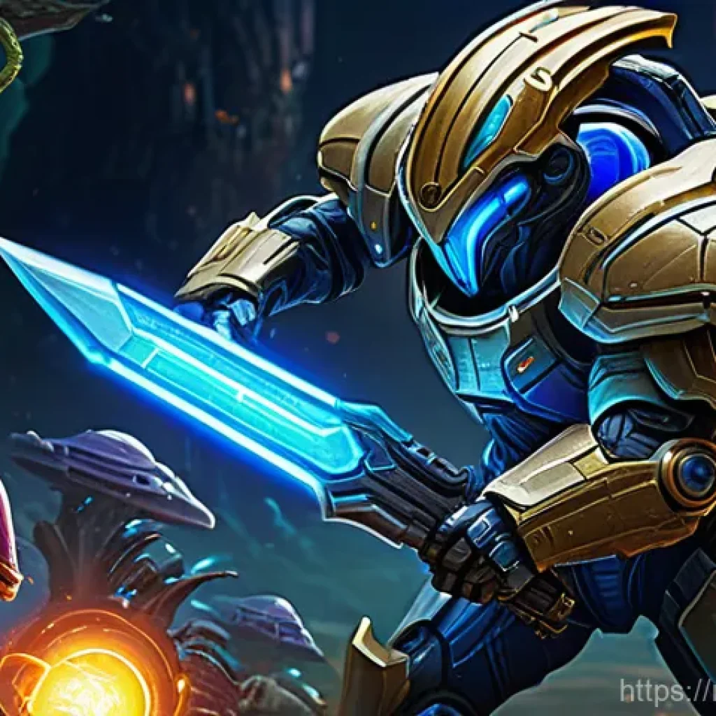 스타크래프트2 아케이드 게임 - **Prompt 1: A celebration of diverse StarCraft II Arcade creativity** "A vibrant, dynamic illust...