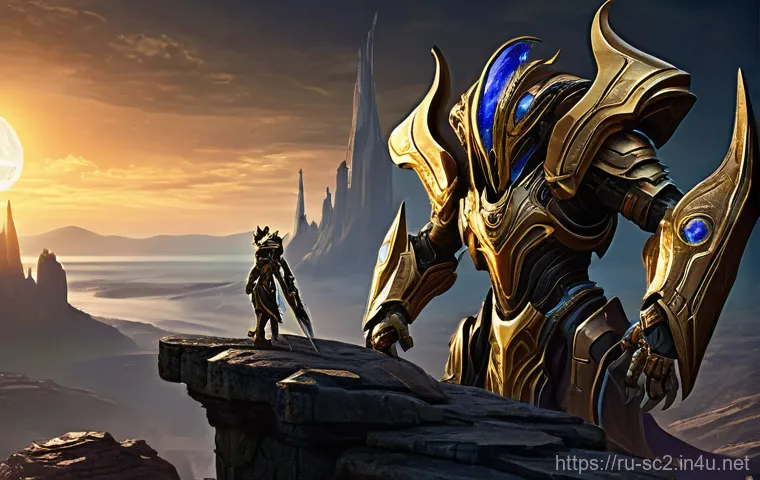 스타크래프트2 아케이드 게임 - **Prompt 1: A celebration of diverse StarCraft II Arcade creativity** "A vibrant, dynamic illust...