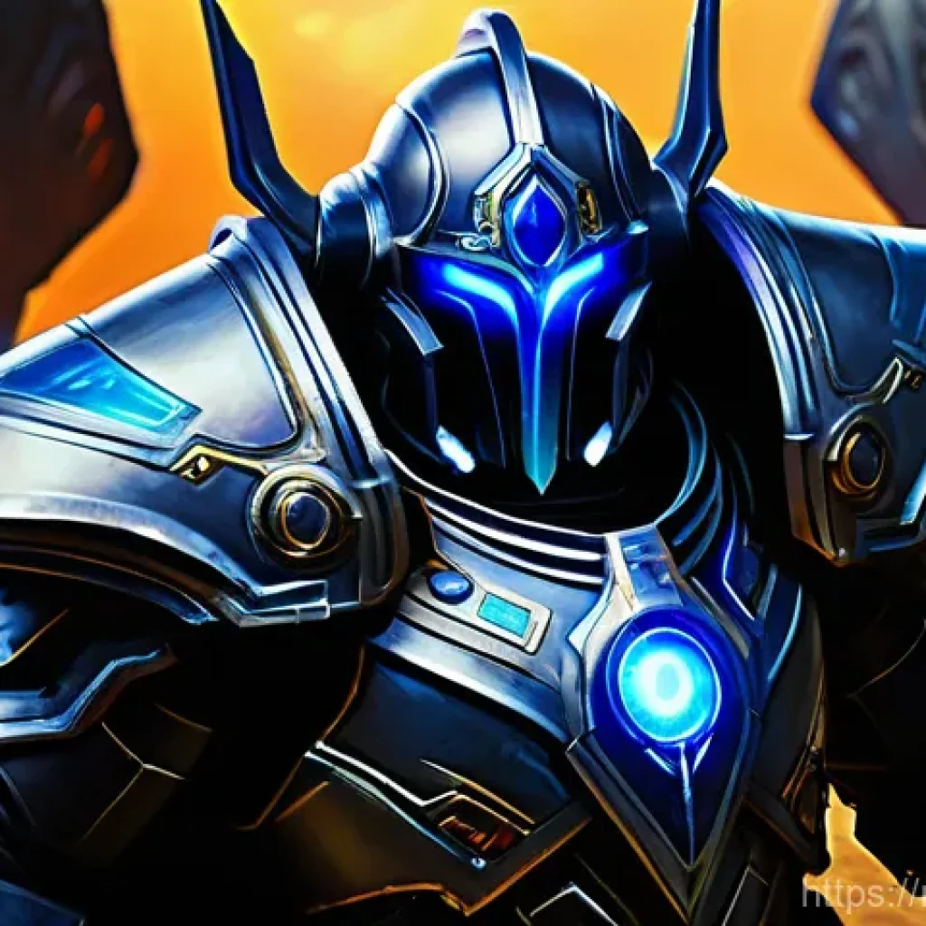 스타크래프트2 은폐 유닛 활용법 - **Image Prompt: Dark Templar's Silent Strike** A heroic yet mysterious Protoss Dark Templar, its...