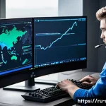 스타크래프트2 AI 상대로 연습하기 - A detailed scene of a focused esports player training with StarCraft 2 AI on a high-tech gaming setu...