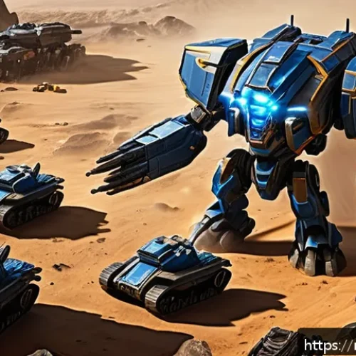 스타크래프트2 무료 플레이 가이드 - A detailed, dynamic StarCraft 2 battle scene featuring Terran units with futuristic military armor a...