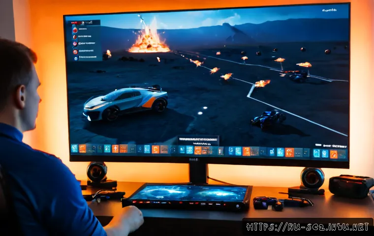 Home 17 스타크래프트2 레전드 경기 복기 - Photorealistic esports match replay scene, a focused Russian gamer in a modern Moscow-style apartmen...